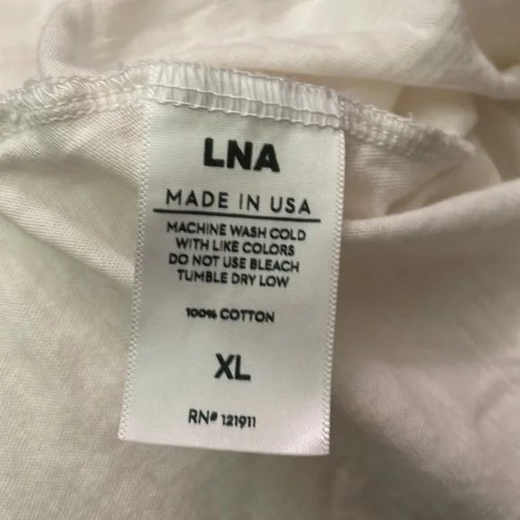 ⭐️2 for $20⭐️ LNA White Strappy Neck Cutout Tee Shirt - Picture 6 of 6